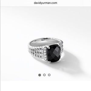 David Yurman Petite Wheaton onyx & diamond ring